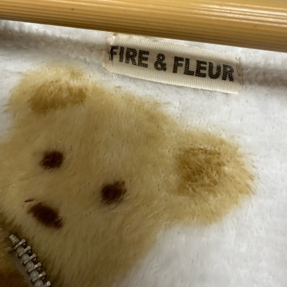 FIRE & FLEUR Teddy Bear Print Zip Up Sweatshirt Jacket Hoodie Jrs 2XL fits XL - Picture 4 of 6